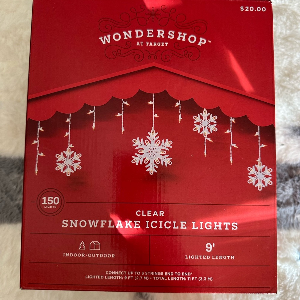 Target Wondershop Snowflake Icicle Lights - Clear